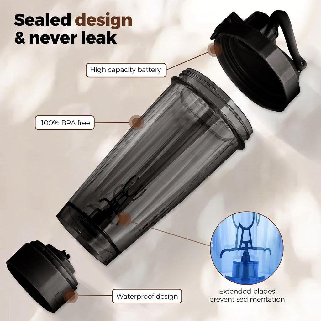 Electric Protein Shaker Bottle, USB C Rechargeable Premium Vortex Protein Shake Mixer, BPA Free, Shaker Cups for Protein Shakes & Meal Replacement Shakes, 550ML