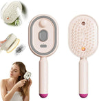 Electric Steam Brush - Rechargeable Hair Straightener & Detangler | Reduces Frizz, Nourishes Hair - Purple