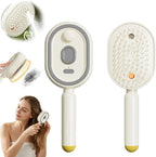 Electric Steam Brush - Rechargeable Hair Straightener & Detangler | Reduces Frizz, Nourishes Hair - Purple