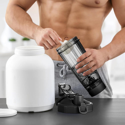 Electric Protein Shaker Bottle, USB C Rechargeable Premium Vortex Protein Shake Mixer, BPA Free, Shaker Cups for Protein Shakes & Meal Replacement Shakes, 550ML