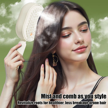 Electric Steam Hair Brush with Red Light & Nano Mist
