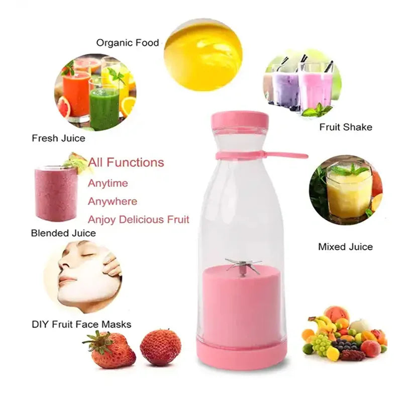 Mini Juicer Cup Fresh Juice Mini Fast Portable Blender for Juice, Shakes and Smoothies, Electric USB Juicer Blender