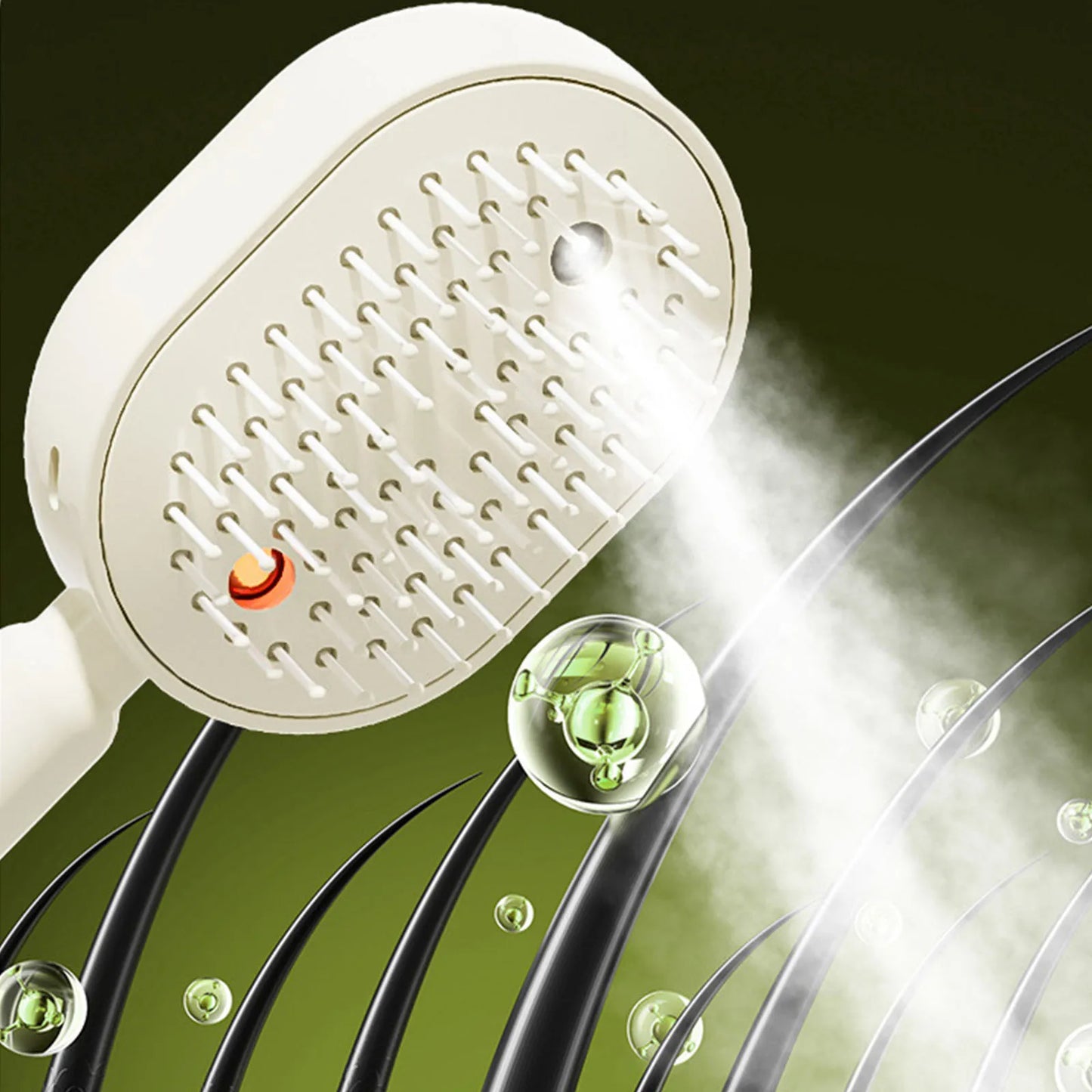 Electric Steam Hair Brush with Red Light & Nano Mist