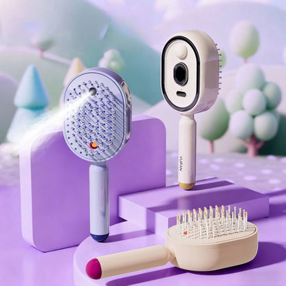 Electric Steam Hair Brush with Red Light & Nano Mist